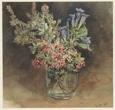 Vidrio con flores alpinas de Rudolf von Alt