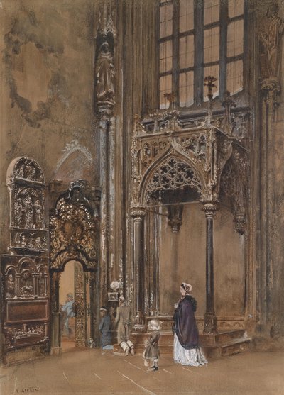 Interior de San Esteban en Viena de Rudolf von Alt