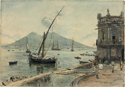 Nápoles con el Monte Vesubio de Rudolf von Alt