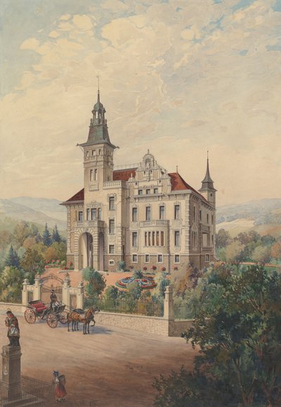 Vista de una villa suiza, 1896 de Rudolf von Alt