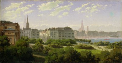 La Kunsthalle de Hamburgo y los Wallanlagen en el Glockengiesserwal, 1875 de Rudolf von Turcke