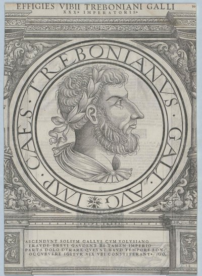 Emperador romano Treboniano Galo (huella) de Rudolph Wyssenbach