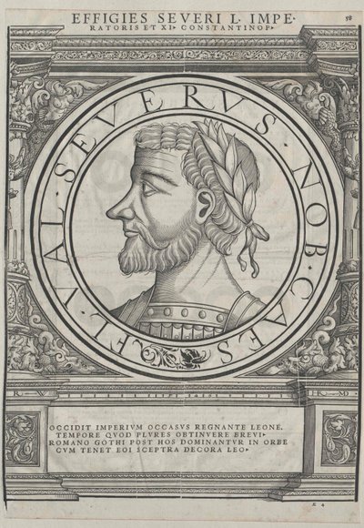 El emperador romano de Occidente Libio Severo (huella) de Rudolph Wyssenbach