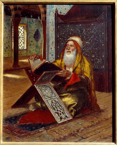El escritorio Un imán leyendo el Corán de Rudolphe Ernst
