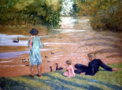 Alimentar a los cisnes de Rupert Charles Wolston Bunny