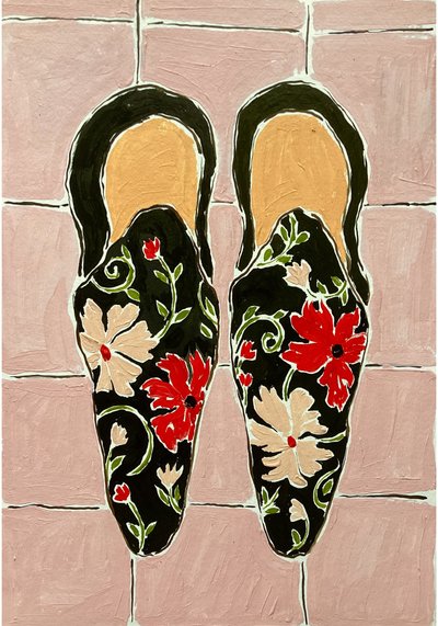 Zapatillas elegantes con motivos florales de Rushati Chowdhury