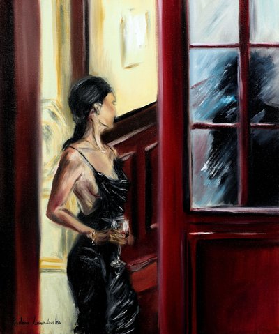 Más allá de la puerta, 2022 (óleo sobre lienzo) de Ruslana Levandovska