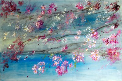 Cerezos en flor de Japón, 2020 (óleo sobre lienzo) de Ruslana Levandovska