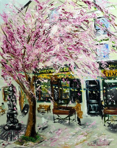 Cerezos en flor de Shakespeare  Company París II, 2022 (óleo sobre lienzo) de Ruslana Levandovska