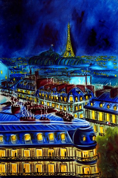 Atardecer en París, 2025 (óleo sobre lienzo) de Ruslana Levandovska