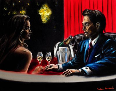 Evening Together, 2024 (óleo sobre lienzo) de Ruslana Levandovska