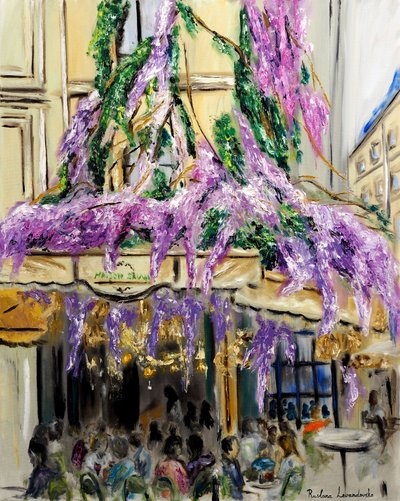 Maison Sauvage Paris - Wisteria, 2023 (óleo sobre lienzo) de Ruslana Levandovska