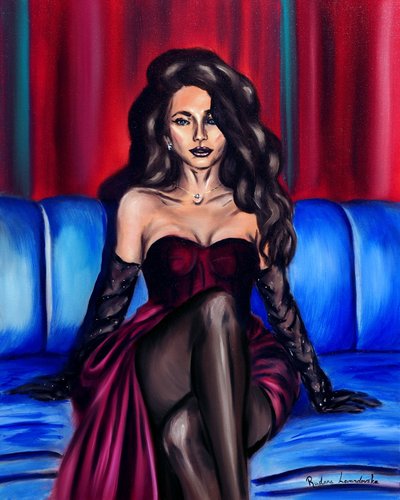 Midnight Glamour, 2024 (óleo sobre lienzo) de Ruslana Levandovska