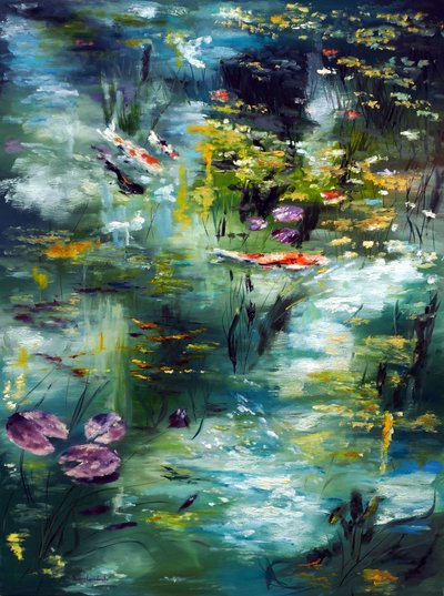 El estanque de Monet, 2021 (óleo sobre lienzo) de Ruslana Levandovska