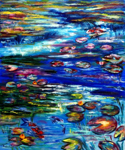 El estanque de Monet II, 2024 (óleo sobre lienzo) de Ruslana Levandovska