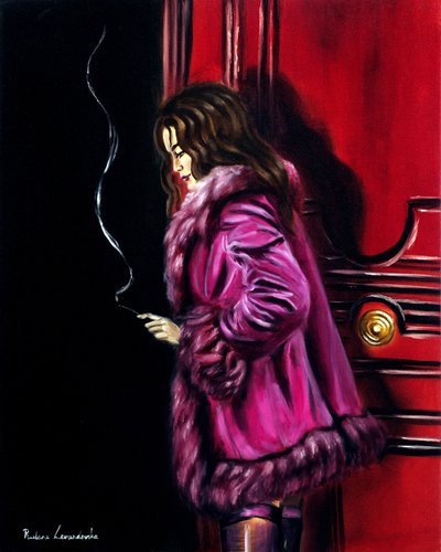 Nightfall Cafe, 2025 (óleo sobre lienzo) de Ruslana Levandovska