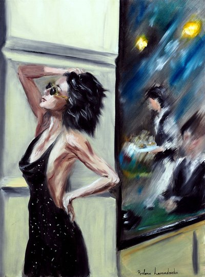 Parisian Chic, 2022 (óleo sobre lienzo) de Ruslana Levandovska