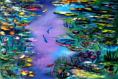 Estanque de la tranquilidad, 2024 (óleo sobre lienzo) de Ruslana Levandovska