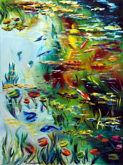 Estanque de la tranquilidad II, 2024 (óleo sobre lienzo) de Ruslana Levandovska