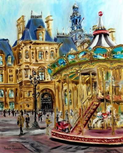 Las calles de París, 2024 (óleo sobre lienzo) de Ruslana Levandovska
