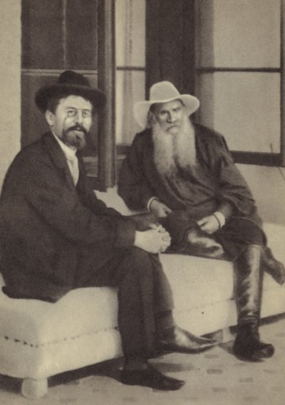 Antón Chéjov y León Tolstói de Russian Photographer