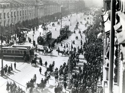 Manifestación en San Petersburgo contra la masacre de Lena en Siberia, abril de 1912 de Russian Photographer