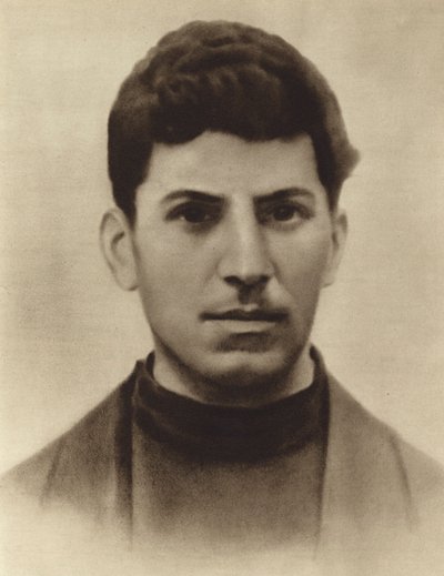 Joseph Stalin a los 17 años, mientras asistía al seminario de Tiflis, Georgia, 1896 de Russian Photographer