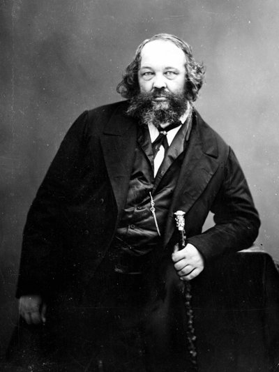 Retrato de Mijaíl Bakunin (1814 - 1876), revolucionario anarquista ruso (1814 - 1876). Fotografía de Russian Photographer