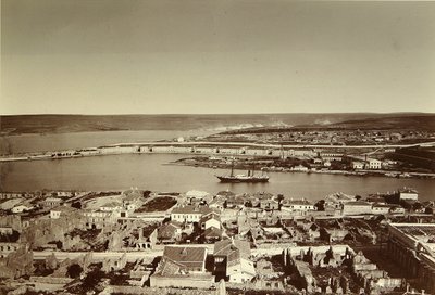 La bahía Sur y Cabo Paul en Sebastopol (Sebastopol). Foto de albúmina, finales de 1850. Instituto de Historia de la Cultura Material, San Petersburgo de Russian Photographer