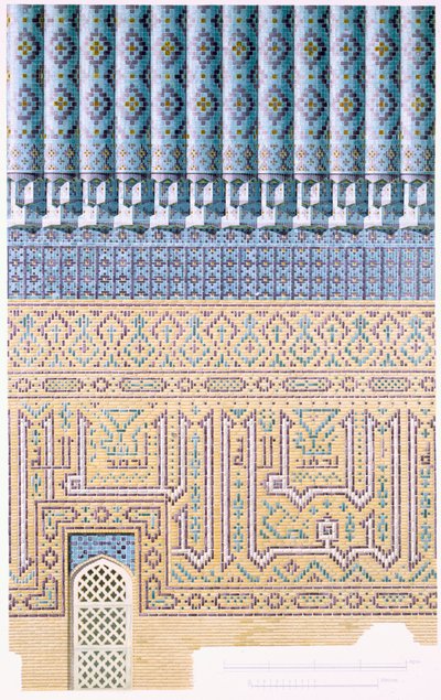 Detalles decorativos de la cúpula, desde el nivel del suelo hacia arriba, pub. 1905 de Russian School.