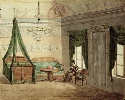 Dormitorio neoclásico, 1819 de Russian School