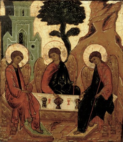 Trinidad del Antiguo Testamento, icono del siglo XVI de Russian School