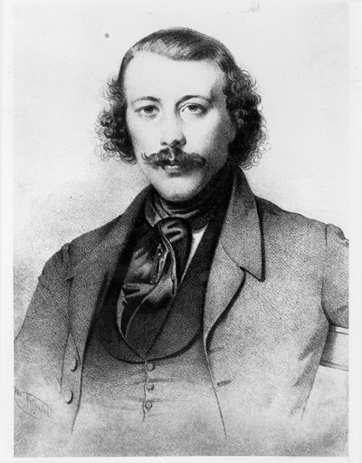 Retrato de Mikhail Aleksandrovich Bakunin (1814-76) 1843 de Russian School