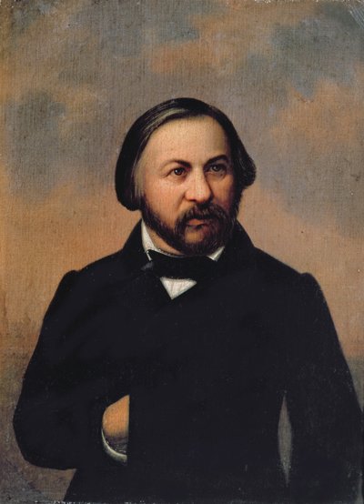 Retrato de Mikhail Ivanovich Glinka (1804-57), 1850s de Russian School