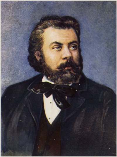 Retrato de Modest Mussorgsky de Russian School