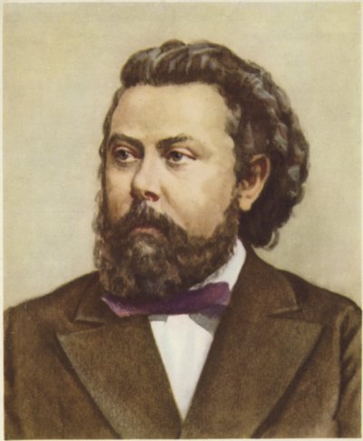 Retrato de Modest Mussorgsky de Russian School