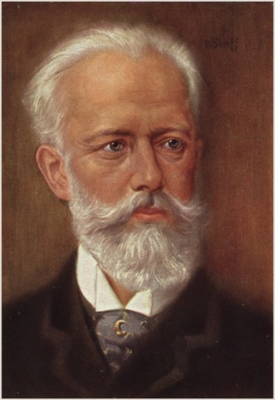 Retrato de Pyotr Ilyich Tchaikovsky de Russian School