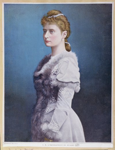 Retrato de la zarina Alexandra Feodorovna (1872-1918) c.1898 de Russian School