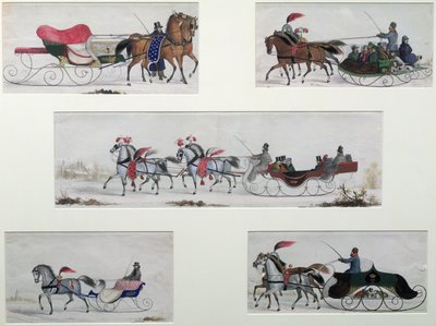 Trineos tirados por caballos rusos de Russian School