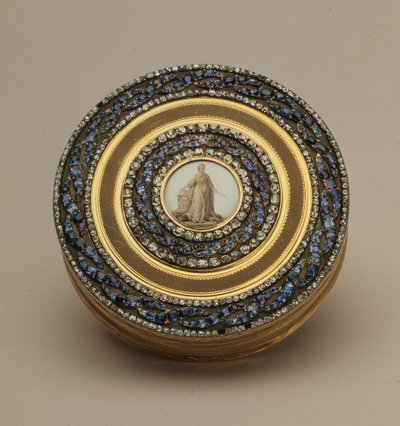 Tabaco con miniatura posterior de un monumento a Catalina II, por Johann Gottlieb Scharff, San Petersburgo, 1776 de Russian School