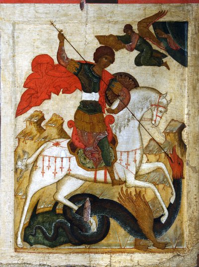 San Jorge y el dragón, principios del siglo XVI de Russian icon.