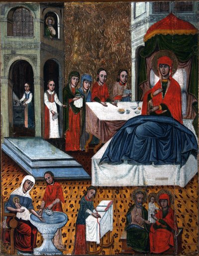 La Natividad de la Virgen, mediados del siglo XVII de Russian icon.