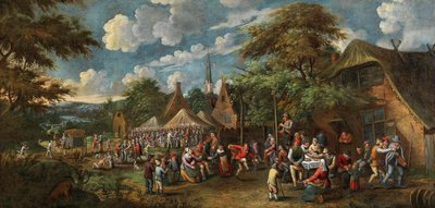 Feria del pueblo, alrededor de 1700 de Rutger Verburgh