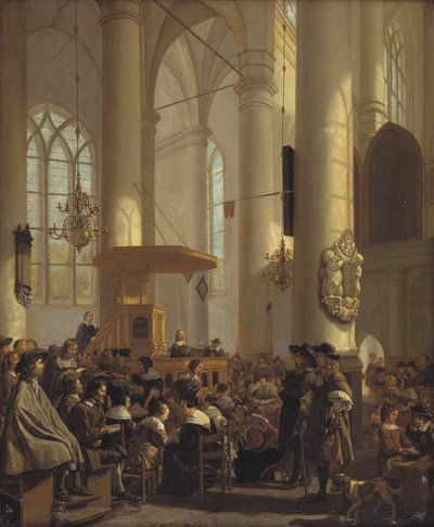 Interior de una iglesia holandesa de Rutger van Langevelt