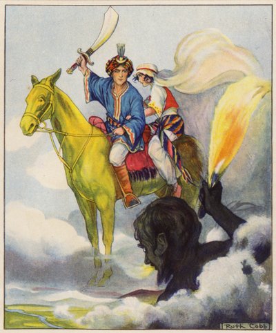 El caballo mágico de latón (litografía en color) de Ruth Cobb
