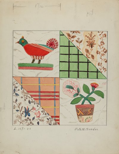 Colcha de aplicación, c. 1936 de Ruth M Barnes