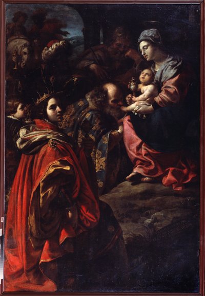 La Adoración de los Reyes Magos. Pintura de Rutilio Manetti (1571-1639). Óleo sobre tela. Arte italiano, estilo barroco. Museo Estatal de Arte, Ekaterimburgo, Rusia. de Rutilio Manetti