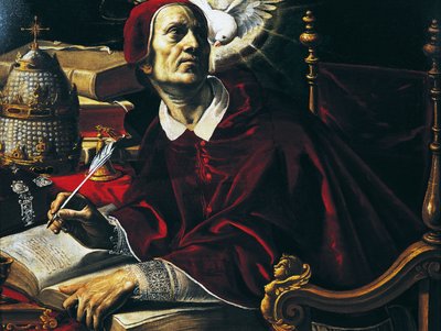 San Gregorio Magno, pintura de Rutilio Manetti (1571-1639), Italia de Rutilio Manetti