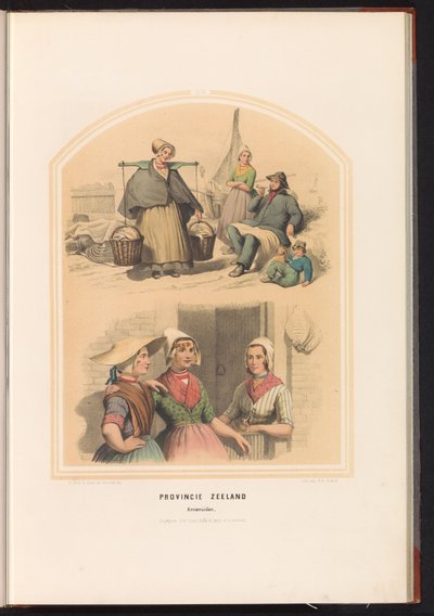 Traje tradicional de Arnemuiden en Zelanda, 1857 Provincia de Zelanda. Arnemuiden / XX (título sobre objeto) de Ruurt de Vries