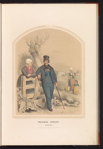 Traje tradicional de Bunschoten en Utrecht, 1857 Provincia de Utrecht. Bunschooten / XXI (título sobre objeto) de Ruurt de Vries